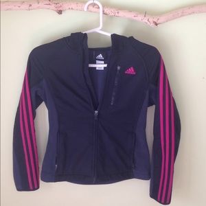 Girls Adidas Tricot Jacket with Fleece Interior